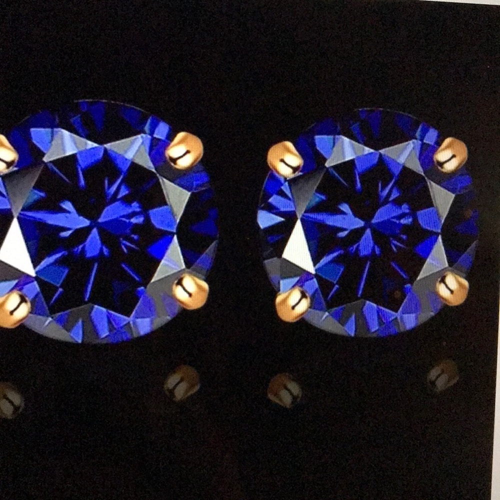 Genuine 14k yellow gold 3.00Tanzinte Earrings👵🏻